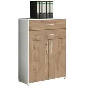 Mid.You Aktenschrank Office Edition Weiß/Eichefarben