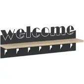 Livetastic Wandgarderobe Welcome ca. 86x27x15 cm Anthr./Eiche