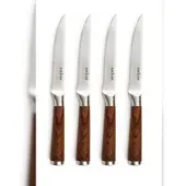 Excelsa Set mit 4 Steakmessern Wood Stahl 23x2,2x2 cm Braun