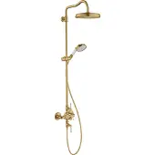 Hansgrohe Showerpipe Axor Montreux m TH, Kopfbrause, 240mm, 1j, brush. gol opt