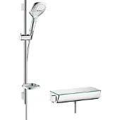 Hansgrohe Brausenkombi Raindance Select E 120 / Therm.Brause Aufputz Ecostat Sel.U 650mm Chrom