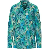 Goldner Kurzarmbluse "Blusenshirt mit floralem Print" figurschmeichelnde Schnittführung