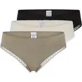 Schiesser 3er-Set: Slips in Oliv/ Creme/ Schwarz - 42