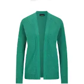 Goldner Kurzgröße: Strickjacke mit Strickbandblende in grün | Gr.: 25
