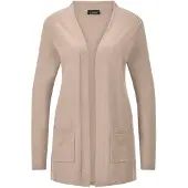 Goldner Kurzgröße: Elegante Strickjacke mit Kaschmir in beige | Gr.: 21