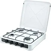 Ravanson K-04T Gas Countertop Hob – 4 Zones – White – 495 x 540 x 105 mm