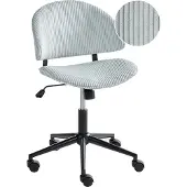 Beliani Bürostuhl Hellblau Cord Drehbar Höhenverstellbar Modernes Design Retro Stil Schreibtischstuhl Computerstuhl für Homeoffice Büro Arbeitsplatz