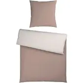 Momax Bettwäsche Chambray Stripes Weiß/Beige ca. 135x200cm