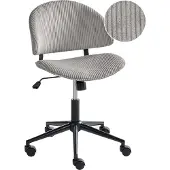 Beliani Bürostuhl Taupe Cord Drehbar Höhenverstellbar Modernes Design Retro Stil Schreibtischstuhl Computerstuhl für Homeoffice Büro Arbeitsplatz