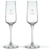 Stölzle Sektglas mit Gravur - Kristallglas - 2 Stück