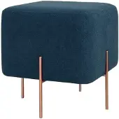 Atelier Del Sofa | Hocker Copper quadratisch blau Leinen 40x42x40 cm | NADUVI