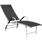 Syfax Sonnenliege Textilene und Aluminium Schwarz