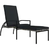 Syfax Sonnenliege mit Fußhocker PE-Rattan Grau