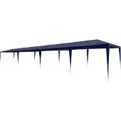 Syfax dkd-home-decor Partyzelt Blau 3 x 12 x 2,55 m PE-Dach Stahl-Rahmen UV-beständig wasserfest