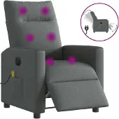 Syfax Massagesessel Elektrisch Dunkelgrau Stoff