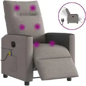 Syfax Massagesessel Elektrisch Taupe Stoff