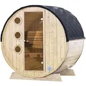 Wolff Finnhaus Finnhaus Wolff Wolff Saunafass Mini 160 Fasssauna 3 Sitzbänke aus Holz, Sauna mit 28 mm Wandstärke, Außensauna mit Montagematerial