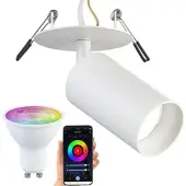 Luminea Schwenkbarer Alu-Wand- & Deckenspot, weiß, mit ZigBee-LED-Spot