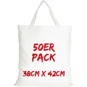 TEXXILLA Baumwolltasche Mehrpack Classic mit zwei kurzen Henkeln, Weiß, weiß