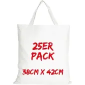 TEXXILLA Baumwolltasche Mehrpack Classic mit zwei kurzen Henkeln, Weiß, weiß