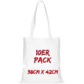 TEXXILLA Baumwolltasche Mehrpack Classic mit zwei langen Henkeln, Weiß, weiß