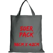 TEXXILLA Baumwolltasche Mehrpack Classic mit zwei kurzen Henkeln, Stahlgrau, stahlgrau