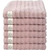 Dyckhoff Handtuch Wecycled, mauve, 50 x 100 cm, aus 100% Bio-Baumwolle, 500 g/m2, 6 Stück