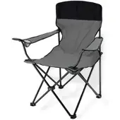 Dema Campingstuhl 94052, grau, bis 100 kg, mit Getränkehalter, faltbar