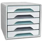 Cep Schubladenbox mit 5 flachen Schubladen Smoove Riviera 7-111 Ri Wassergrün/Grau