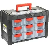 Prosperplast Kleinteilemagazin NS303, Kunststoff, für Wandmontage, 40 x 26 x 20cm, 9 Schubladen