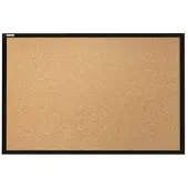 Allboards Pinnwand braun, aus Kork, mit schwarzem Holzrahmen, 120 x 90 cm