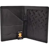 Menzo Schreibmappe MB58, schwarz, Echt Leder, mit Tabletfach bis 12 Zoll, A4