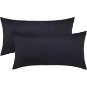NatureMark Kissenbezug Jersey, schwarz, aus Baumwolle, 40x80 cm, 2 Stück