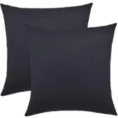 NatureMark Kissenbezug Jersey, schwarz, aus Baumwolle, 40x40 cm, 2 Stück