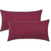 NatureMark Kissenbezug Jersey, bordeaux rot, aus Baumwolle, 40x80 cm, 2 Stück