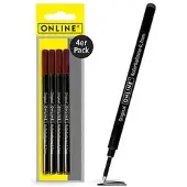 ONLINE Schreibgeräte ONLINE Rollerball-Minen Gelschreiberminen schwarz 0,7 mm 4 St.