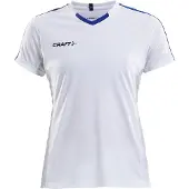 Craft T-Shirt Progress Jersey Contrast Damen White / Royal Blue-S