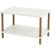 En.casa Couchtisch Jelling Wohnzimmertisch Rechteckig Kaffeetisch 43 x 70 x 44 cm Sofatisch Weiß