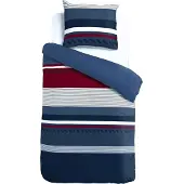 TRAUMSCHLAF Seersucker Bettwäsche Mick navy 200x200 cm + 2x 80x80 cm