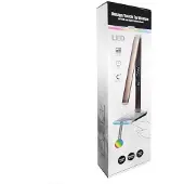 Eaxus LED Schreibtischlampe mit RGB-Farbwechsel - Dimmbar mit Touch-Funktion, Uhr, Kalender & Temperaturanzeige, Kupferfarben