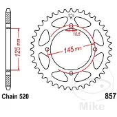JT Sprockets 520 Jtr857.40 Steel Hinterradritzel