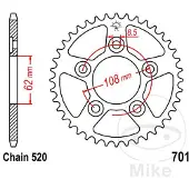 Jt 520 Jtr701.39 Steel Hinterradritzel