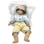 Topline handgemachte Porzellanpuppe Baby mit Kissen 55m Sammlerpuppe ...