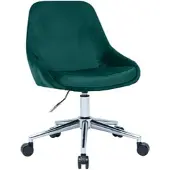 Miliboo Design-Schreibtisch aus petrolblauem Samtstoff und schwarzem Metall 360° drehbar HOLO