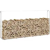 vidaXL Kaminholzregal 300x25x150 cm Stahl verzinkt