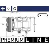 MAHLE ORIGINAL Kompressor Klimaanlage ACP 88 000P für Ford Mondeo III Turnier Maverick