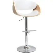 Miliboo Design-Barhocker Weiß und helles Holz BENT