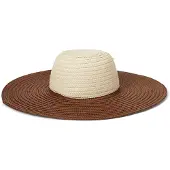 Lauren Accesorios für Damen. 454937146001 Zweifarbiger beiger Strohhut (OSFA), Lässig, Papier