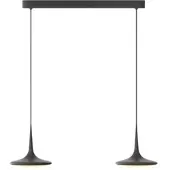 Grau Falling Leaf Trace 2/70 LED-Pendelleuchte 2-flammig-Schwarz-mit dim2warm (2200K - 2700K)