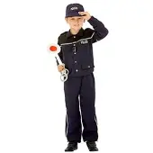 Buttinette Polizei-Kostüm für Kinder, dunkelblau
